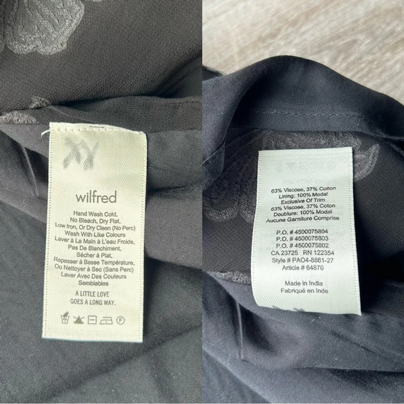 Aritzia Wilfred Mini Dress Floral Applique Off The Shoulders Lace  in Black - Picture 12 of 14